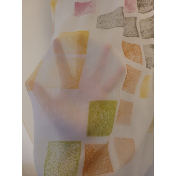 Barbara Lesser Ivory Sheer V-neck Top Sz XL Lagenlook Artsy Beachy - Picture 6 of 8